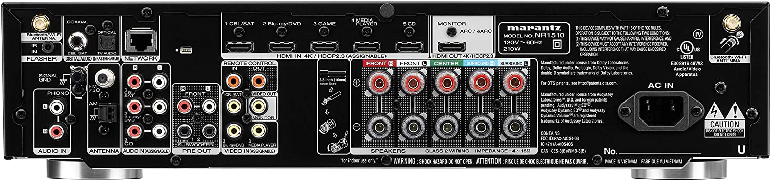 Marantz NR1510 UHD 5.2 Ch. AV Receiver – Slim (Certified Refurbished)