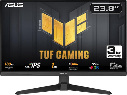 ASUS TUF Gaming 24” 1080P Gaming Monitor (VG249Q3A) - Full HD (1920 x 1080), Fast IPS, 180Hz, 1ms, FreeSync Premium (Certified Refurbished)
