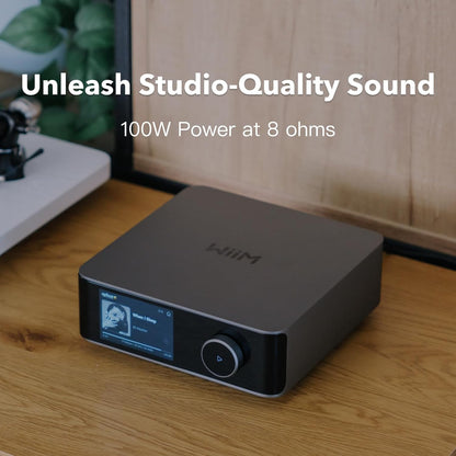 WiiM Amp Ultra with Voice Remote 2 | 100W Streaming Amplifier with Premium ESS ES9039Q2M DAC & Dual TI TPA3255 Amps | Built-in RoomFit EQ & Touchscreen | HDMI ARC, Optical, RCA Inputs (Certified Refurbished)