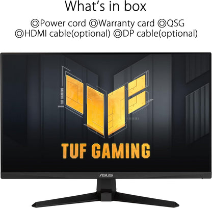 ASUS TUF Gaming VG249QM1A Gaming Monitor – 23.8 inch FHD (1920x1080), Fast IPS, overclocking 270 Hz (Above 144Hz, 240Hz), Extreme Low Motion Blur, 1ms (GTG), 99% sRGB, FreeSync Premium, G-Sync compatible (Certified Refurbished)