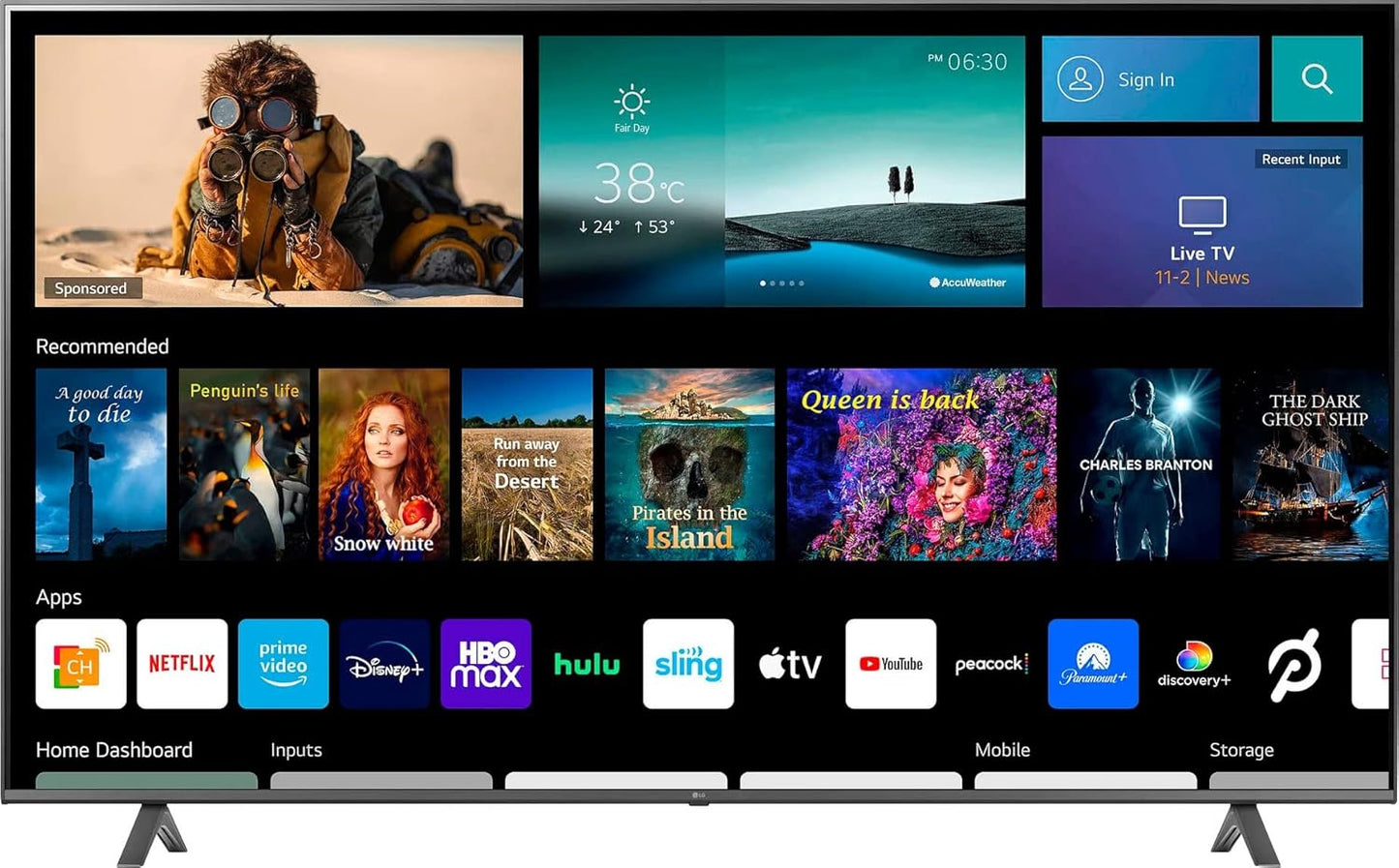 LG 55-Inch Class UQ7590 Series Alexa Built-in 4K Smart TV (3840 x 2160),Bluetooth, Wi-Fi, USB, Ethernet, HDMI, AI-Powered 4K, Cloud Gaming (55UQ7590) (Refurbished)