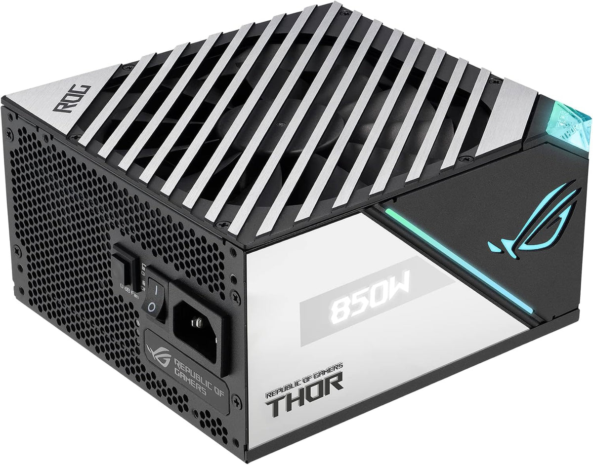 ASUS ROG Thor 850W Platinum II Fully Modular Gaming Power Supply (80 Plus Platinum, OLED Power Display, Aura Sync ARGB, ROG Heatsinks, 0dB Technology, Lambda A++) (Certified Refurbished)