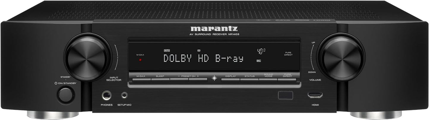 Marantz NR1403 Slim Line 5.1-Channel Home Theater AV Receiver (Certified Refurbished)