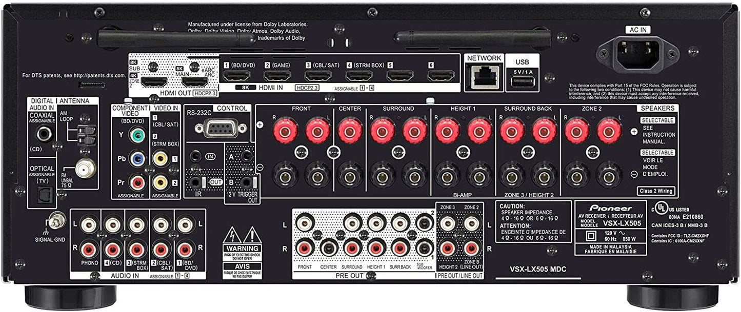 Pioneer Elite VSX-LX505 9.2-ch Network AV Receiver (Certified Refurbished)