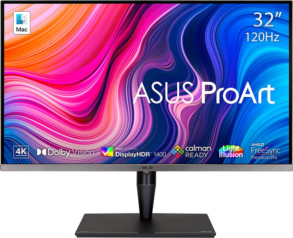 ASUS ProArt Display PA32UCG-K - 32-inch, 4K HDR, 1600 nits, 1,152 zones Mini LED Backlight, 120Hz VRR, FreeSync2 HDR, Dolby Vision, HDR-10, ProArt Hardware Calibration, Thunderboltª 3, HDMI(v2.1), VESA DisplayHDR 1400 (Certified Refurbished)