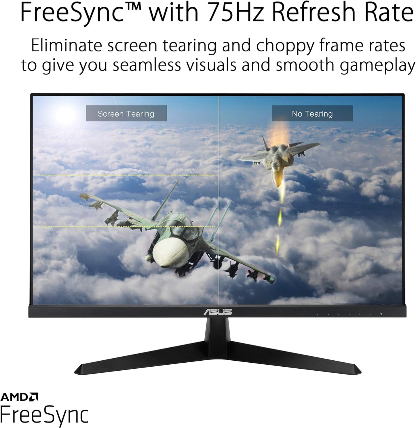 ASUS VY249HE 23.8” Eye Care Monitor, 1080P Full HD, 75Hz, IPS, Adaptive-Sync/FreeSync, Eye Care Plus, Color Augmentation, Rest Reminder, Antibacterial Surface, HDMI VGA, Frameless, VESA Wall Mountable (Certified Refurbished)