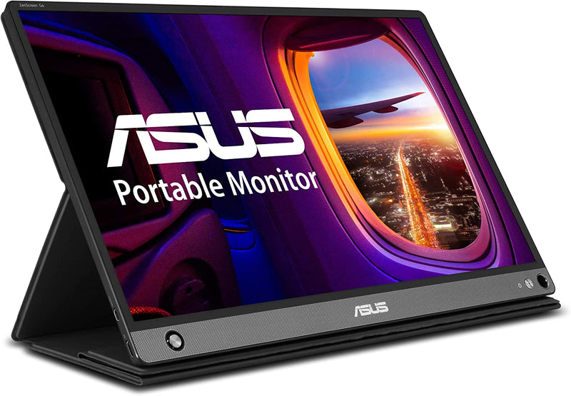 ASUS ZenScreen GO MB16AHP Portable USB Type-C Monitor - 16 inch (15.6 inch viewable), Full HD, Built-in Battery, USB Type-C, Micro-HDMI, Flicker Free, Blue Light Filter (Certified Refurbished)
