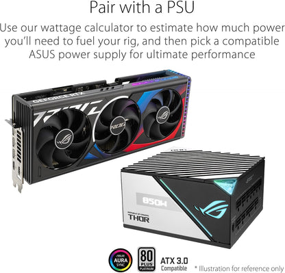 ASUS ROG Strix GeForce RTX 4070 Super OC Edition Gaming Graphics Card (PCIe 4.0, 12GB GDDR6X, DLSS 3, HDMI 2.1a, DisplayPort 1.4a, Massive Vented Backplate, Power Sensing, Aura Sync) (Certified Refurbished)