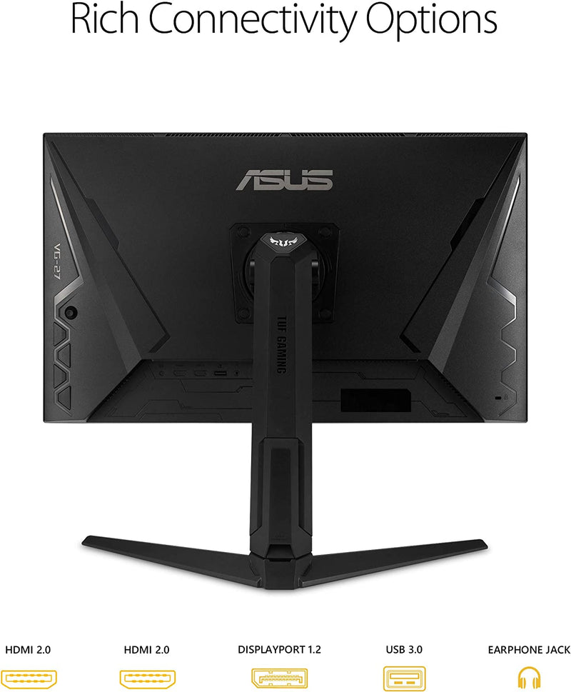 Asus TUF Gaming VG27AQL1A Gaming Monitor –27 inch QHD (2560x1440), IPS,170Hz (above 144Hz), ELMB SYNC, G-Sync compatible, FreeSync Premium, 1ms (MPRT), 130 % sRGB, HDR (Certified Refurbished)