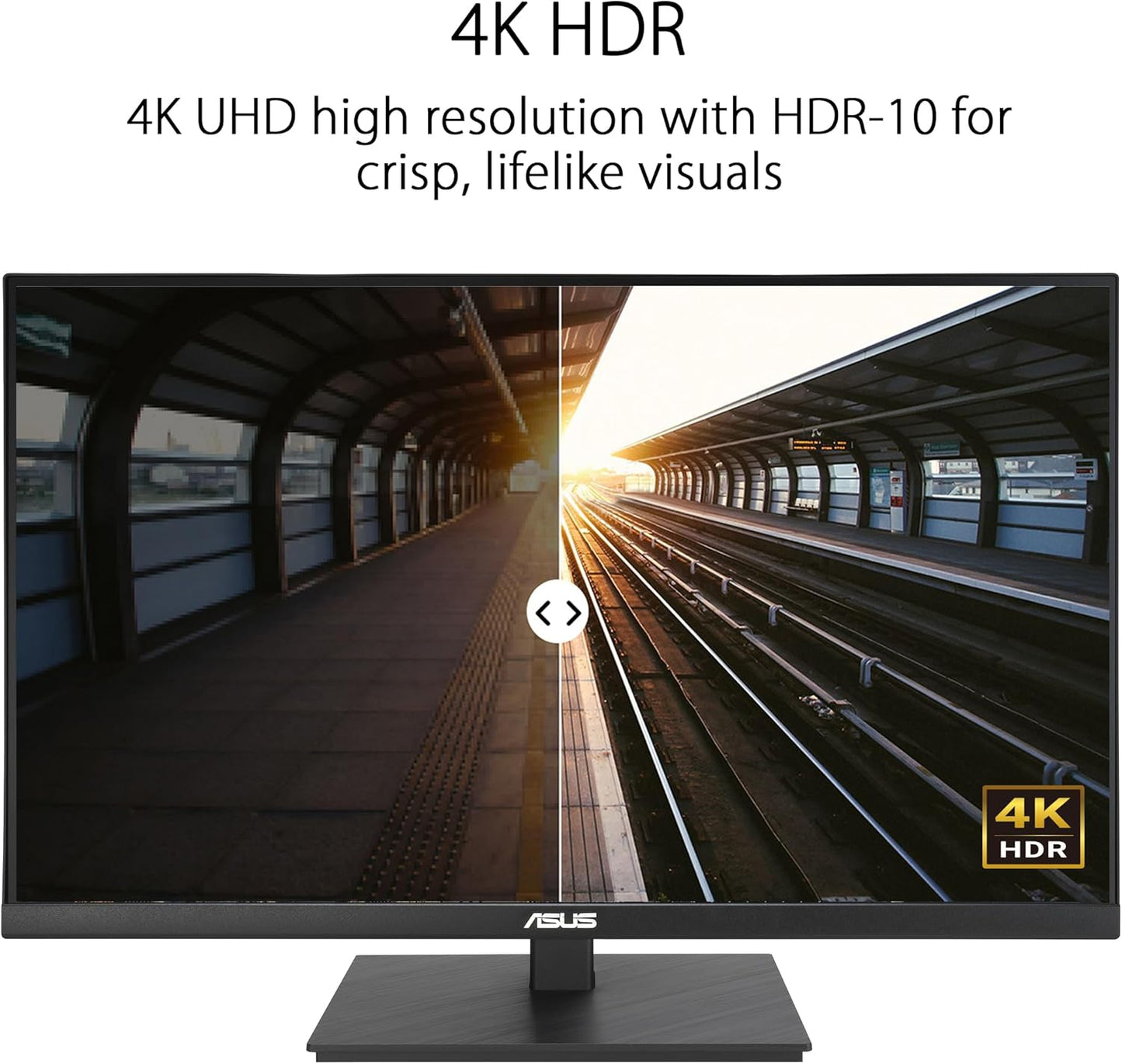 ASUS 27” 4K Business Monitor (VA27UQSB) - UHD (3840 x 2160), IPS, Frameless, HDR10, DisplayPort, Dual HDMI, Speakers, Eye Care, Ergonomic, pivot, swivel, height adjustable, DisplayWidget (Certified Refurbished)