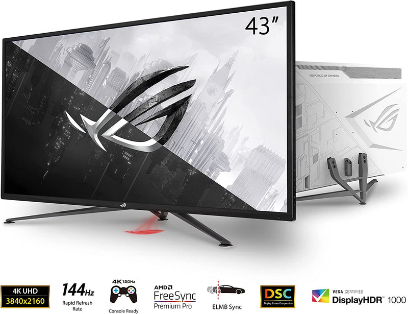 ASUS ROG Strix XG43UQ HDMI 2.1 Gaming Monitor - 43-inch 4K UHD (3840 x 2160), 144 Hz, 1ms MPRT, HDMI® 2.1, AMD FreeSync™ (Certified Refurbished)