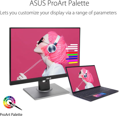 ASUS ProArt Display PA248QV 24.1” WUXGA (1920 x 1200) 16:10 Monitor, 100% sRGB/Rec.709 ΔE < 2, IPS, DisplayPort HDMI D-Sub, Calman Verified, Eye Care, Anti-glare, Tilt Pivot Swivel Height Adjustable (Certified Refurbished)