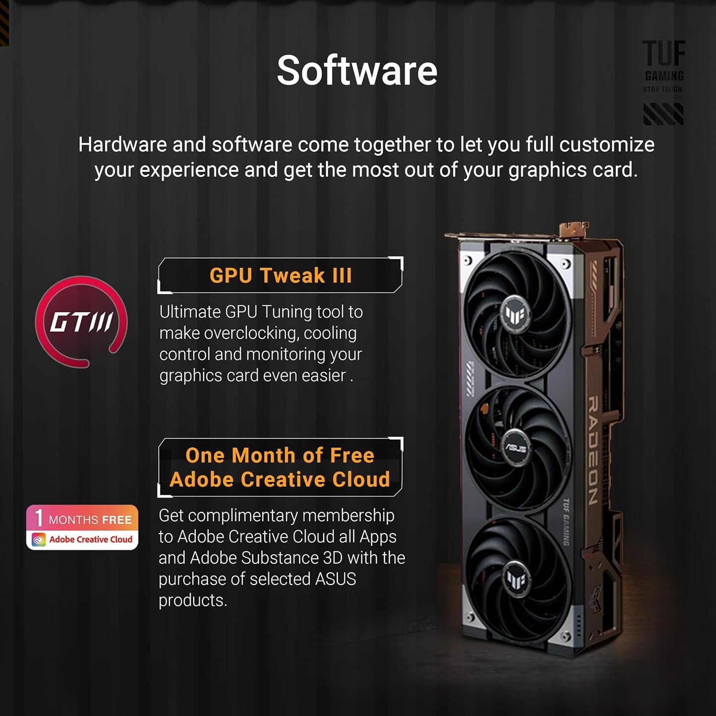 ASUS TUF Gaming Radeon RX 9070 XT OC Edition 16GB GDDR6 Graphics Card (AMD Radeon Radeon RX9070XT, PCIe 5.0, 1x HDMI 2.1b, 3X DisplayPort 2.1a, 3.125 Slot Design) (Certified Refurbished)