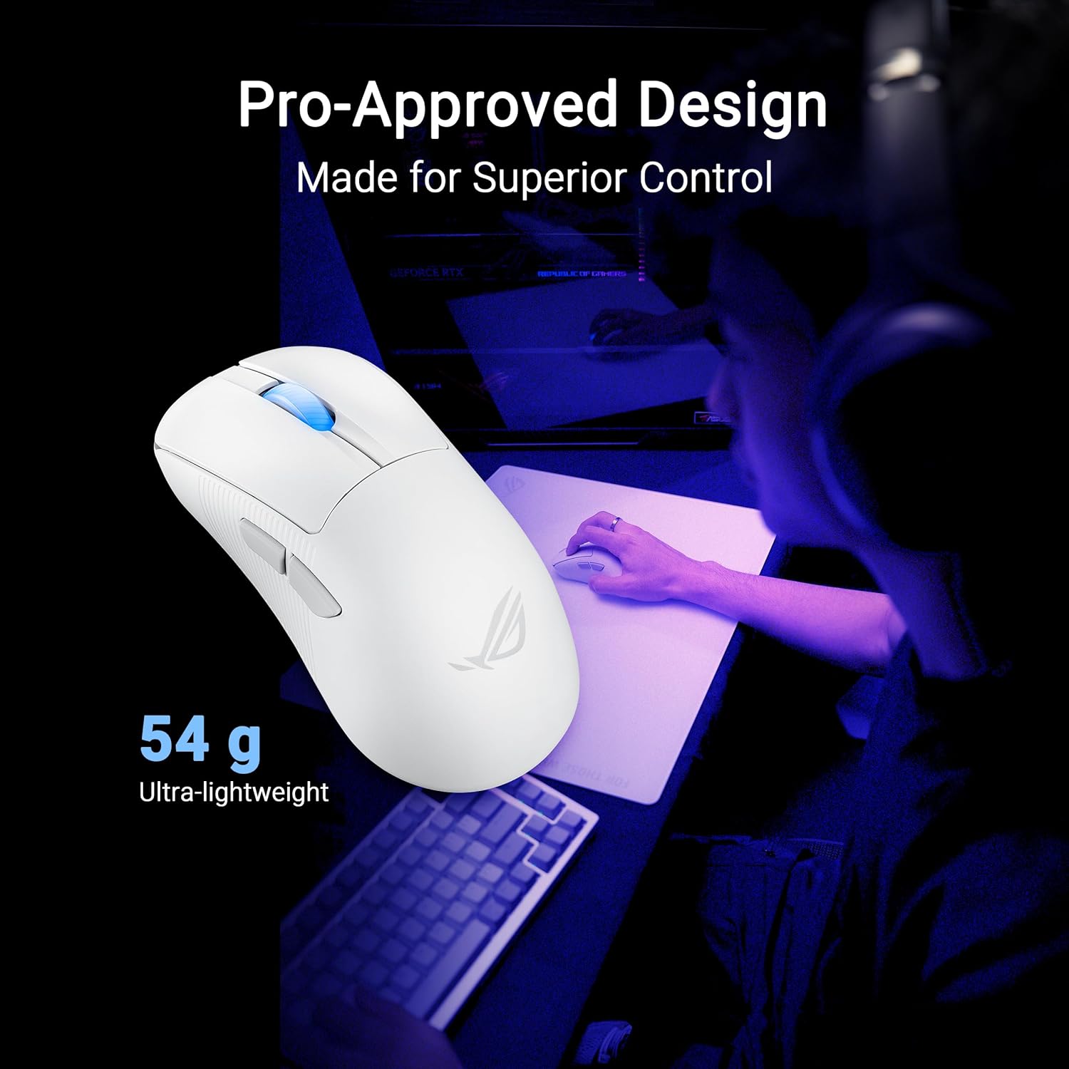 ASUS ROG Keris II Ace Wireless Gaming Mouse, 54g Lightweight, AimPoint Pro 42K Optical Sensor, Optical Micro Switches, SpeedNova Wireless, ROG Polling Rate Booster, Esports & FPS Gaming (Certified Refurbished)