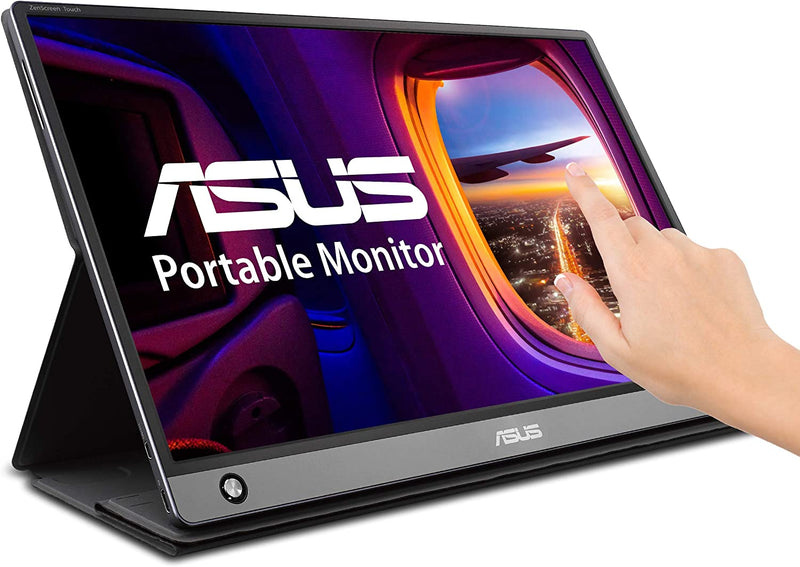 ASUS ZenScreen Touch MB16AMT USB portable monitor 16" (15.6 inch viewable), IPS, Full HD, 10-point Touch, Built-in Battery, Hybrid Signal Solution, USB Type-C, Micro-HDMI (Certified Refurbished)