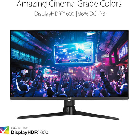 ASUS ROG Strix 32” HDMI 2.1 DSC Gaming Monitor (XG32UQ) - 4K UHD (3840 x 2160), Fast IPS, 160Hz, 1ms, G-SYNC compatible, FreeSync Premium Pro, DisplayPort, USB, HDMI, DisplayHDR600, Variable Overdrive (Certified Refurbished)