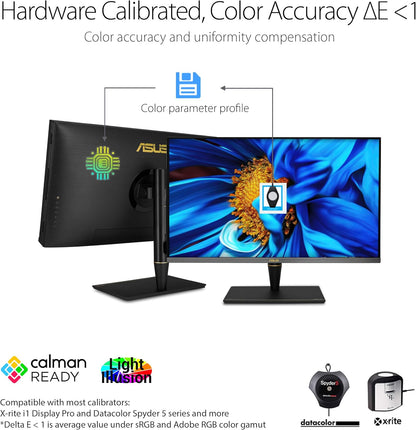 ASUS ProArt Display PA32UCX-PK 32" 4K HDR Mini LED Monitor, 99% DCI-P3 99.5% Adobe RGB, DeltaE<1, 10-bit, IPS, Thunderbolt 3 USB-C HDMI DP, Calman Ready, Dolby Vision, 1200nits (Certified Refurbished)