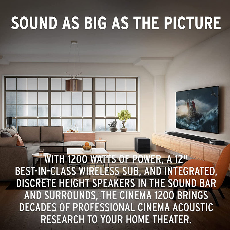 Klipsch Cinema 1200 5.1.4 Dolby Atmos Sound Bar and Surround Sound System (Certified Refurbished)