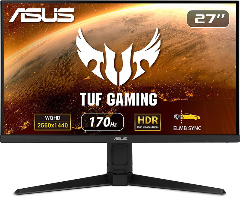 Asus TUF Gaming VG27AQL1A Gaming Monitor –27 inch QHD (2560x1440), IPS,170Hz (above 144Hz), ELMB SYNC, G-Sync compatible, FreeSync Premium, 1ms (MPRT), 130 % sRGB, HDR (Certified Refurbished)