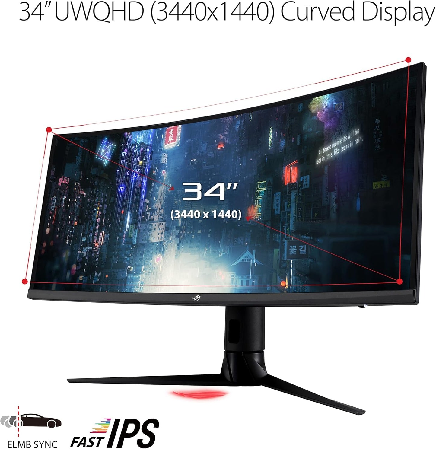 ASUS ROG Strix 34” Ultra-Wide Gaming Monitor (XG349C) - UWQHD (3440 x 1440), 180Hz, 1ms, Extreme Low Motion Blur Sync, 135% sRGB, G-SYNC, HDR 400, Eye Care, USB-C, DisplayPort, HDMI (Certified Refurbished)