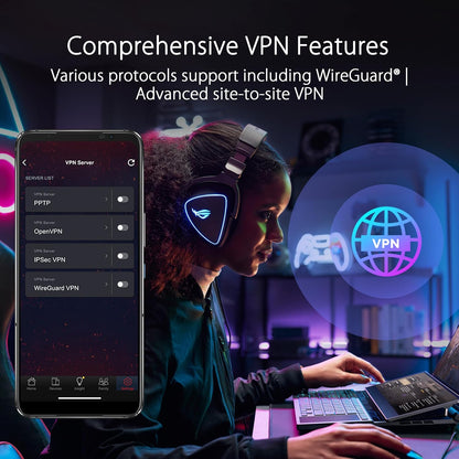 ASUS ROG Rapture GT-BE98 PRO First Quad-Band WiFi 7 Gaming Router supports 320MHz, Dual 10G Port, Triple-level Game Acceleration, Mobile Game Mode, Subscription-Free Security, AiMesh, and VPN features (Certified Refurbished)