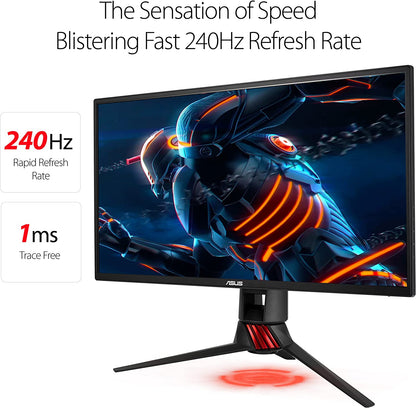 Asus ROG Strix XG258Q Gaming Monitor – 25 inch (24.5 inch viewable) FHD (1920x1080), Native 240Hz, 1ms, G-SYNC Compatible, FreeSync Premium, Asus Aura RGB (Certified Refurbished)