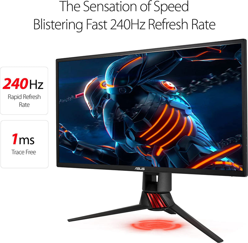 Asus ROG Strix XG258Q Gaming Monitor – 25 inch (24.5 inch viewable) FHD (1920x1080), Native 240Hz, 1ms, G-SYNC Compatible, FreeSync Premium, Asus Aura RGB (Certified Refurbished)