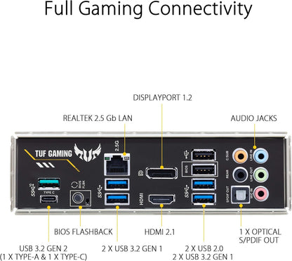 ASUS TUF GAMING B550-PLUS AMD AM4 (3rd Gen RyzenTM) ATX gaming motherboard (PCIe 4.0, 2.5Gb LAN, HDMI 2.1, BIOS FlashBack, USB 3.2 Gen 2, Addressable Gen 2 RGB header and AURA Sync) (Certified Refurbished)
