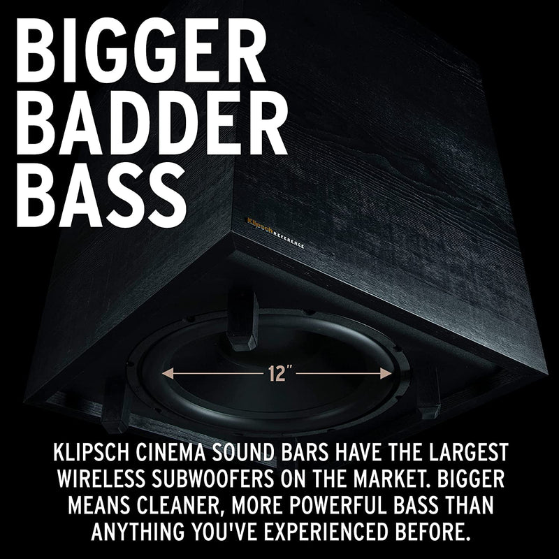 Klipsch Cinema 1200 5.1.4 Dolby Atmos Sound Bar and Surround Sound System (Certified Refurbished)