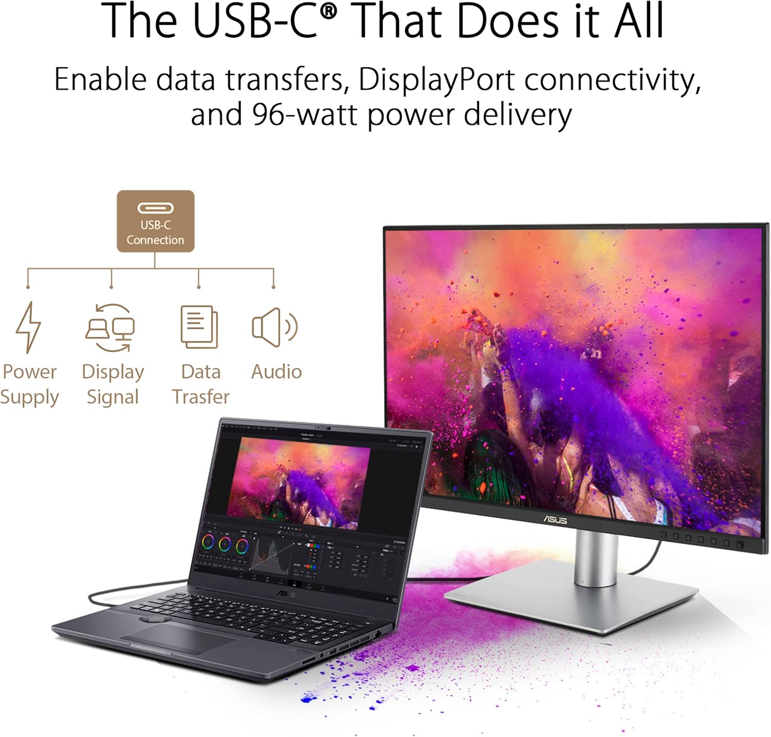 ASUS ProArt Display 24” (24.1” viewable) 16:10 HDR Professional Monitor (PA248CRV) - IPS, (1920 x 1200), 97% DCI-P3, ΔE < 2, Calman Verified, USB-C PD 96W, DisplayPort, Daisy-Chain, Height Adjustable (Certified Refurbished)