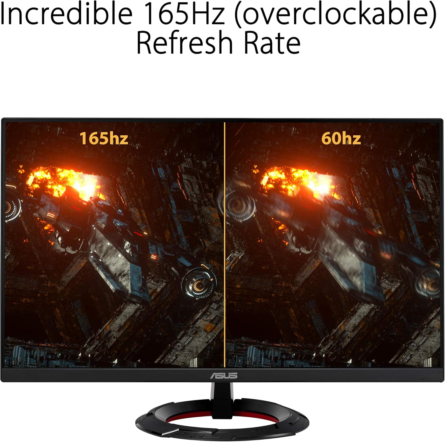 ASUS TUF Gaming 23.8” 1080P Monitor (VG249Q1R) - Full HD, IPS, 165Hz (Supports 144Hz), 1ms, Extreme Low Motion Blur, Speaker, FreeSync Premium, Shadow Boost, VESA Mountable, DisplayPort, HDMI (Certified Refurbished)