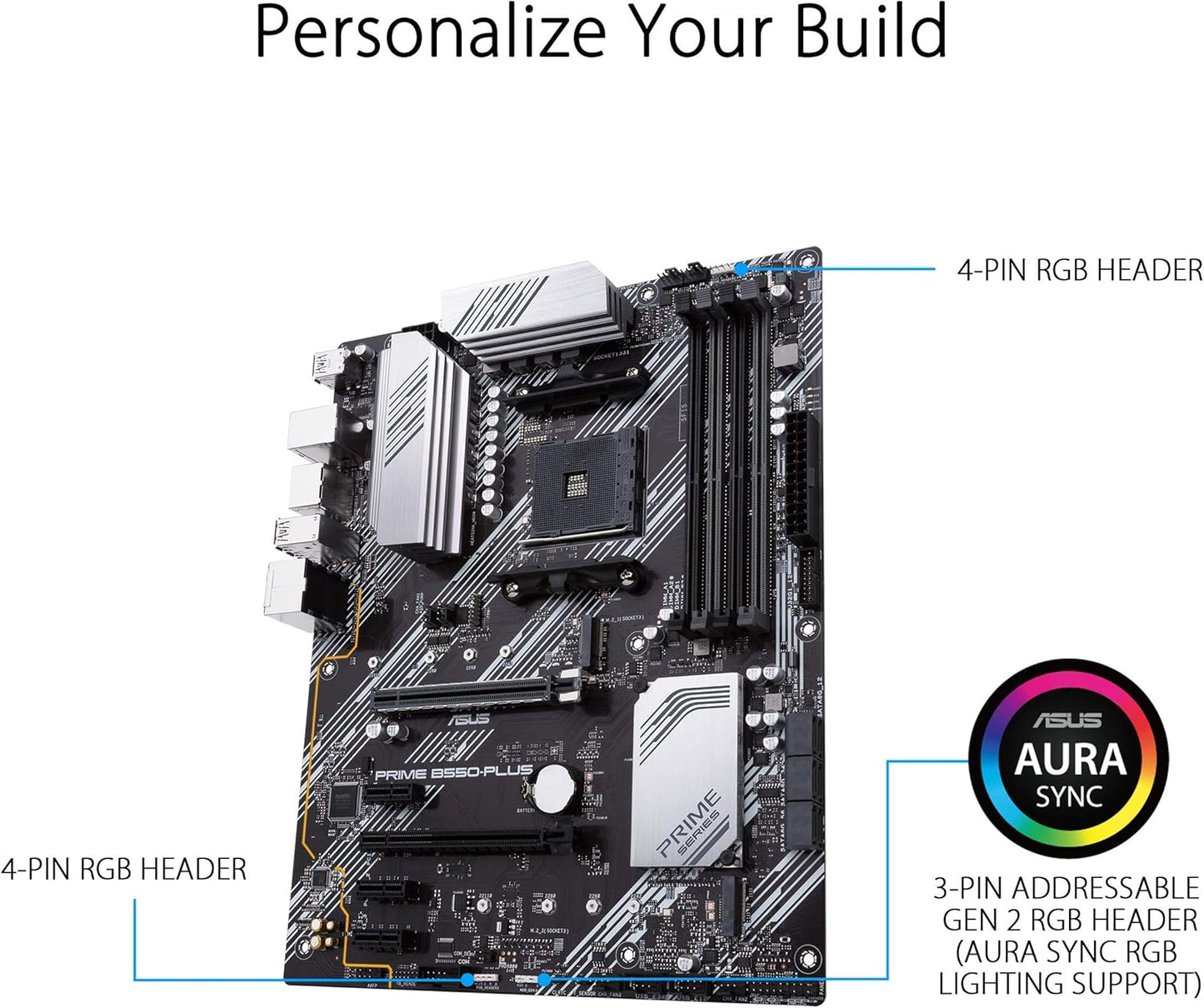 ASUS Prime B550-PLUS AMD AM4 Zen 3 Ryzen 5000 & 3rd Gen Ryzen ATX Motherboard (Certified Refurbished)