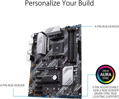 ASUS Prime B550-PLUS AMD AM4 Zen 3 Ryzen 5000 & 3rd Gen Ryzen ATX Motherboard (Certified Refurbished)