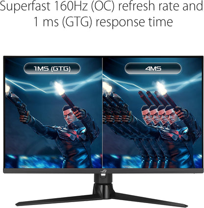 ASUS ROG Strix 32” HDMI 2.1 DSC Gaming Monitor (XG32UQ) - 4K UHD (3840 x 2160), Fast IPS, 160Hz, 1ms, G-SYNC compatible, FreeSync Premium Pro, DisplayPort, USB, HDMI, DisplayHDR600, Variable Overdrive (Certified Refurbished)