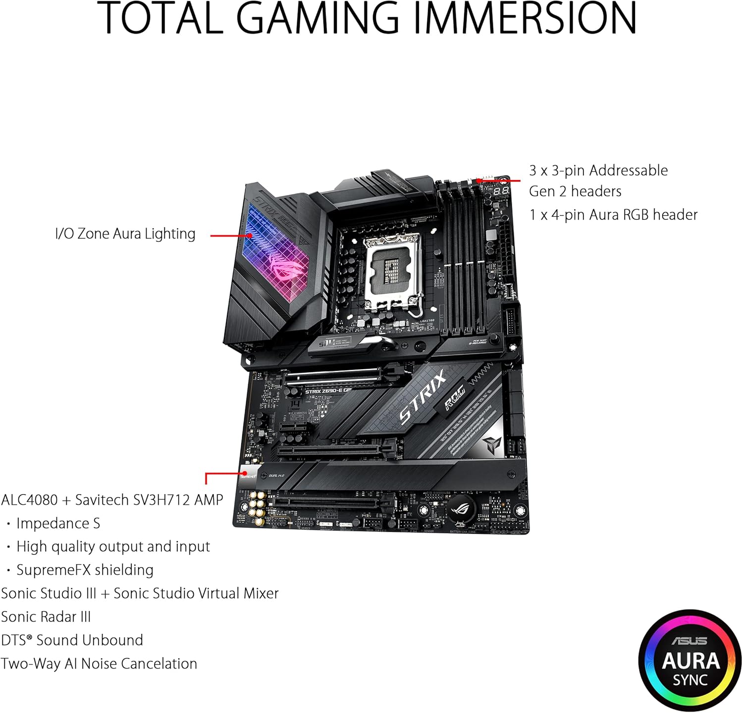 ASUS ROG Strix Z690-E Gaming WiFi 6E LGA 1700(Intel 12th Gen) ATX gaming motherboard(PCIe 5.0,DDR5,2.5 Gb LAN,Thunderbolt 4,5xM.2,1xPCIe 5.0 M.2,ROG Hyper M.2 Card,Front panel USB 3.2 Gen 2x2 Type-C) (Certified Refurbished)