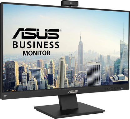 ASUS BE24EQK 23.8” Business Monitor with Webcam, 1080P Full HD IPS, Eye Care, DisplayPort HDMI, Frameless, Built-in Adjustable 2MP Webcam, Mic Array, Stereo Speaker, Video Conference (Certified Refurbished)