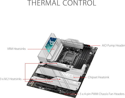 ASUS ROG Strix X670E-A Gaming WiFi 6E Socket AM5 (LGA 1718) Ryzen 7000 Gaming Motherboard(16+2 Power Stages,PCIe® 5.0, DDR5,4xM.2 Slots,USB 3.2 Gen 2x2, WiFi 6E, AI Cooling II) (Certified Refurbished)