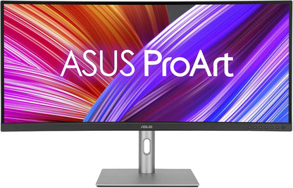 ASUS ProArt Display 34” Ultrawide Curved Professional HDR Monitor (PA34VCNV) - IPS, 21:9 3440 x 1440, 3800R Curve, 100% sRGB/Rec709, ΔE<2, Calman Verified, USB-C Docking PD 96W, RJ45(Certified Refurbished)