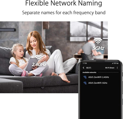 ASUS ZenWiFi AX Mini (XD5) Tri-Band Whole Home Mesh WiFi System WiFi 6, 802.11ax, up to 3500 sq ft & 25+ Devices, AiMesh, Lifetime Free Internet Security, Parental Controls, Easy Setup (Certified Refurbished)