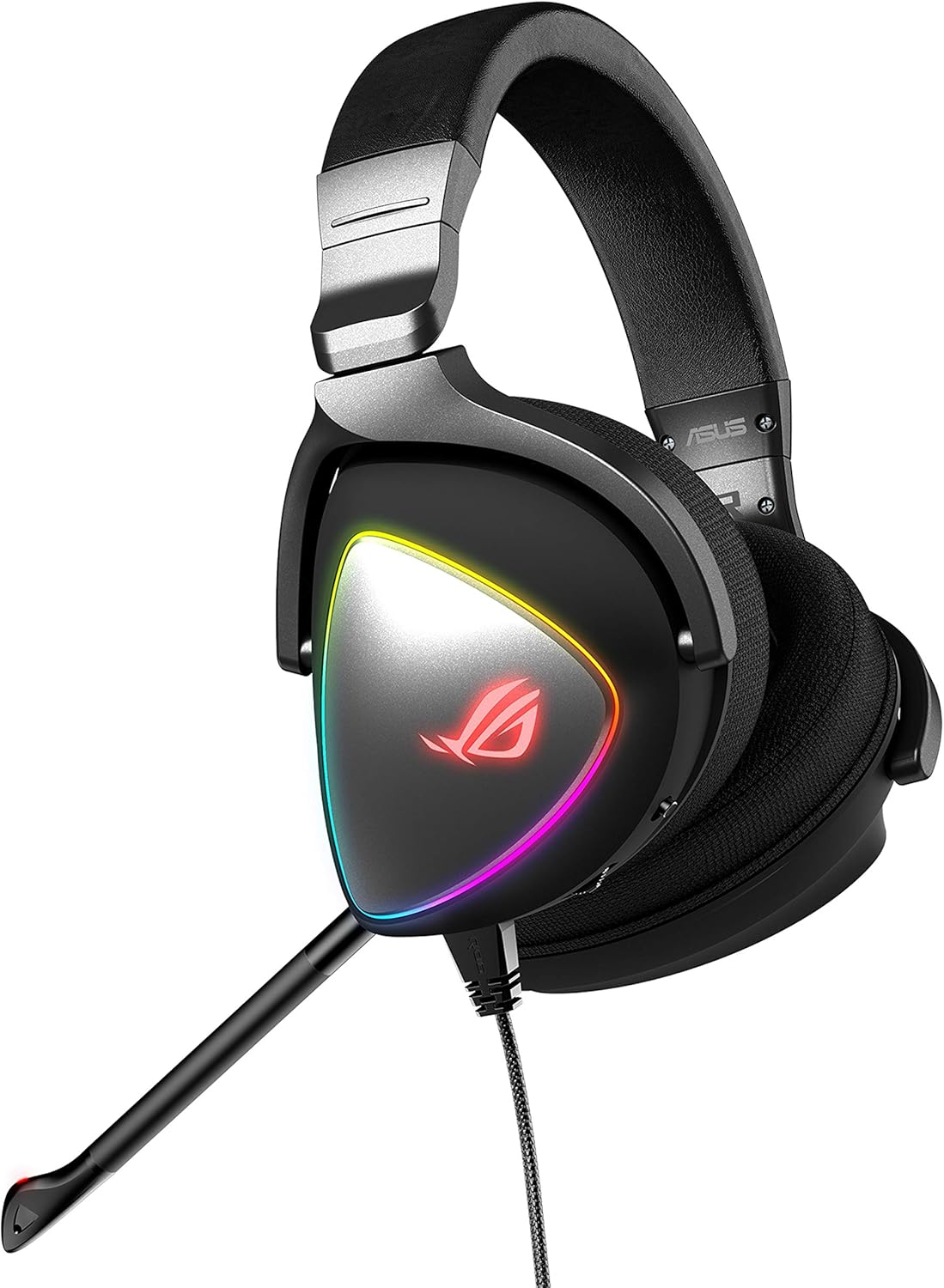 ASUS ROG Delta USB-C Gaming Headset for PC, Mac, Playstation 4, Teamspeak, and Discord with Hi-Res ESS Quad-DAC, Digital Microphone, and Aura Sync RGB Lighting (Certified Refurbished)