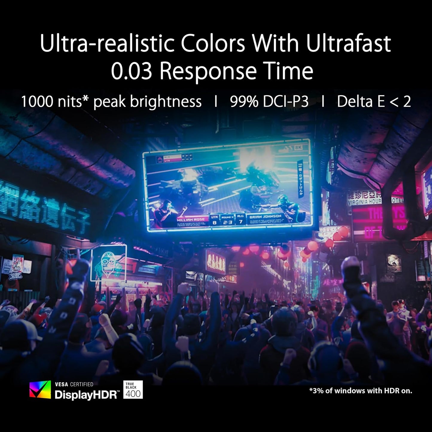 ASUS ROG Swift 49” Curved QD-OLED Gaming Monitor (PG49WCD) - Dual QHD 32:9 (5120x1440), 144Hz, 0.03ms, G-SYNC Compatible, Custom Heatsink, Uniform Brightness, Smart KVM, 90W USB-C PD, DisplayHDR 400 (Certified Refurbished)