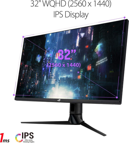 ASUS ROG Swift PG329Q 32” Gaming Monitor, 1440P WQHD (2560x1440), Fast IPS, 175Hz (Supports 144Hz), 1ms, G-SYNC Compatible, Extreme Low Motion Blur Sync (Certified Refurbished)
