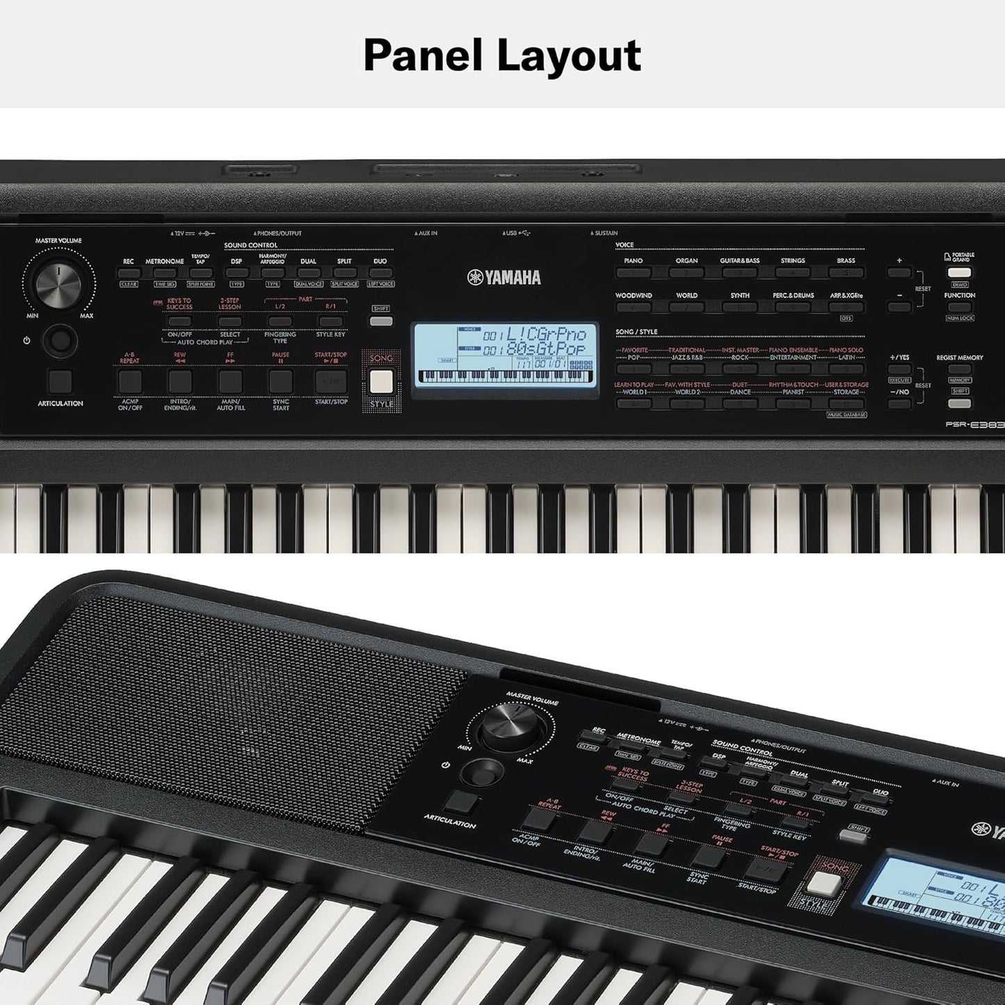 Yamaha PSR-E383 61 Key Portable Keyboard (Certified Refurbished)