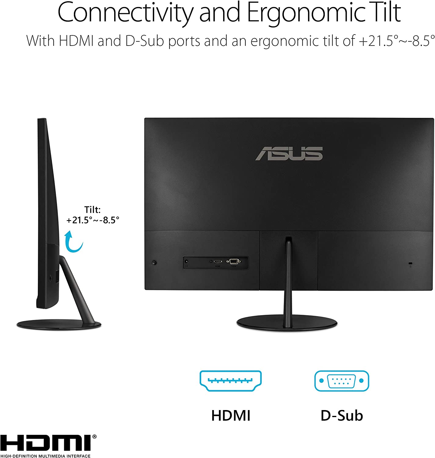 Asus VL279HE Eye Care Monitor – 27-inch, IPS, 75Hz, Adaptive-Sync/FreeSync™, Frameless, Slim, Wall Mountable, Flicker Free, Blue Light Filter (Certified Refurbished)