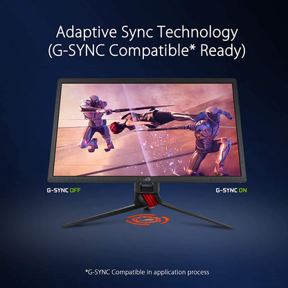 ASUS ROG Strix 27" 4K HDR DSC Gaming Monitor (XG27UQ) - UHD (3840 x 2160), IPS, 144Hz, 1ms, Adaptive-Sync, G-SYNC Compatible, DisplayHDR 400, 90% DCI-P3, Aura Sync, VESA Mountable, DisplayPort, HDMI (Certified Refurbished)