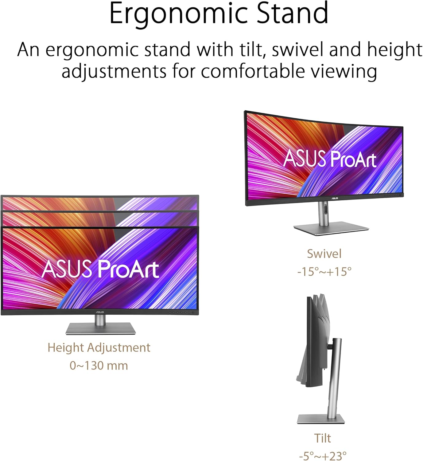 ASUS ProArt Display 34” Ultrawide Curved Professional HDR Monitor (PA34VCNV) - IPS, 21:9 3440 x 1440, 3800R Curve, 100% sRGB/Rec709, ΔE<2, Calman Verified, USB-C Docking PD 96W, RJ45(Certified Refurbished)
