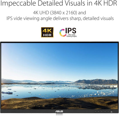 ASUS ProArt Display PA279CV 27” 4K HDR UHD (3840 x 2160) Monitor, IPS, 100% sRGB/Rec. 709, ΔE < 2, USB-C DisplayPort HDMI USB hub, Calman Verified, Eye Care, Tilt Pivot Swivel Height Adjustable (Certified Refurbished)