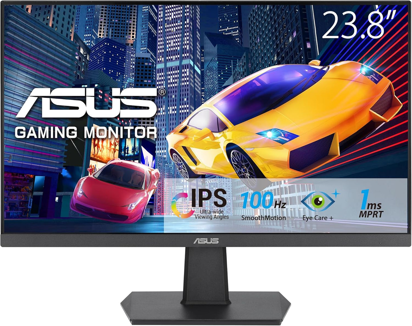ASUS 24” (23.8-inch viewable) 1080P Eye Care Monitor (VA24EHF) - IPS, Full HD, Frameless, 100Hz, 1ms, Adaptive-Sync, for Working and Gaming, Low Blue Light, HDMI, VESA Mountable, Tilt (Certified Refurbished)