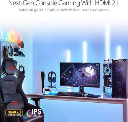 ASUS ROG Swift PG32UQ 32” 4K HDR 144Hz DSC HDMI 2.1 Gaming Monitor, UHD (3840 x 2160), IPS, 1ms, G-SYNC Compatible, Extreme Low Motion Blur Sync, Eye Care, DisplayPort, USB, DisplayHDR 600 (Certified Refurbished)