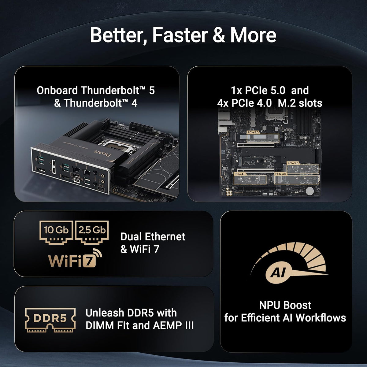 ASUS ProArt Z890-Creator WiFi Intel Z890 (LGA 1851) ATX Content Creator Motherboard for Core Ultra (Series 2) (DDR5, 2x PCIe 5.0 x16, 5x M.2, Thunderbolt 5, 10Gb + 2.5Gb LAN, WiFi 7) (Certified Refurbished)